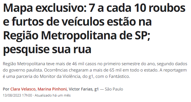 carros mais roubados